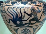 In Greek mythology, the Lernaean Hydra was an ancient serpent-like chthonic water beast, with reptilian traits (as its name evinces), that possessed many heads — the poets mention more heads than the vase-painters could paint, and for each head cut off it grew two more — and poisonous breath and blood so virulent even its tracks were deadly. The Hydra of Lerna was killed by Heracles as the second of his Twelve Labours. Its lair was the lake of Lerna in the Argolid, though archaeology has borne out the myth that the sacred site was older even than the Mycenaean city of Argos since Lerna was the site of the myth of the Danaids. Beneath the waters was an entrance to the Underworld, and the Hydra was its guardian.<br/><br/>

The Hydra was the offspring of Typhon and Echidna, both of whom were noisome offspring of the earth goddess Gaia.