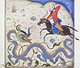 Iran / Persia: Bahram Gur kills the dragon. From a Persian Shahnameh with strong Ilkhanid Sino-Mongol artistic influences. Shiraz, 1371