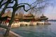 China: Ice forms on the lake around the Five Dragon Pavilions, Beihai Park, Beijing